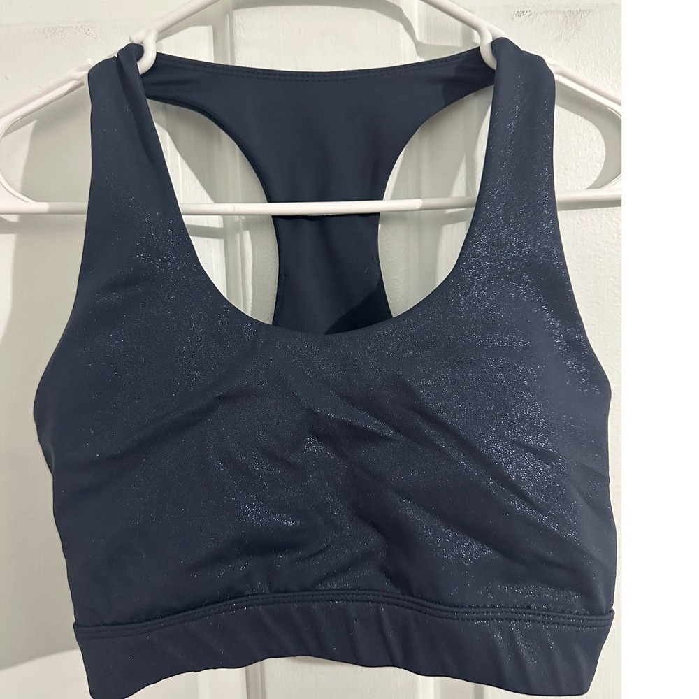 All Fenix Sporty Sparkle Racerback Sports Bra Navy Blue‎ Women's Size S